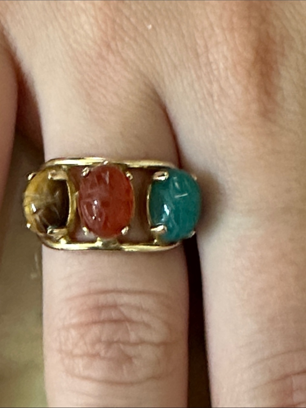 10k Real Solid Gold Multi-Stone Statement Ring